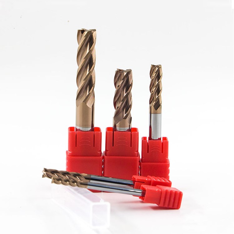 XCNCSTORE 5mm Tungsten Carbide End Mill – HRC55, TiN Coated, 4 Flute, Made In Taiwan